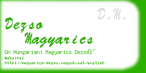 dezso magyarics business card